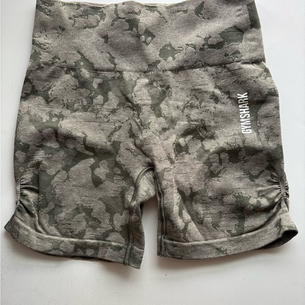 Gymshark Women's Green/Gray Camo Shorts